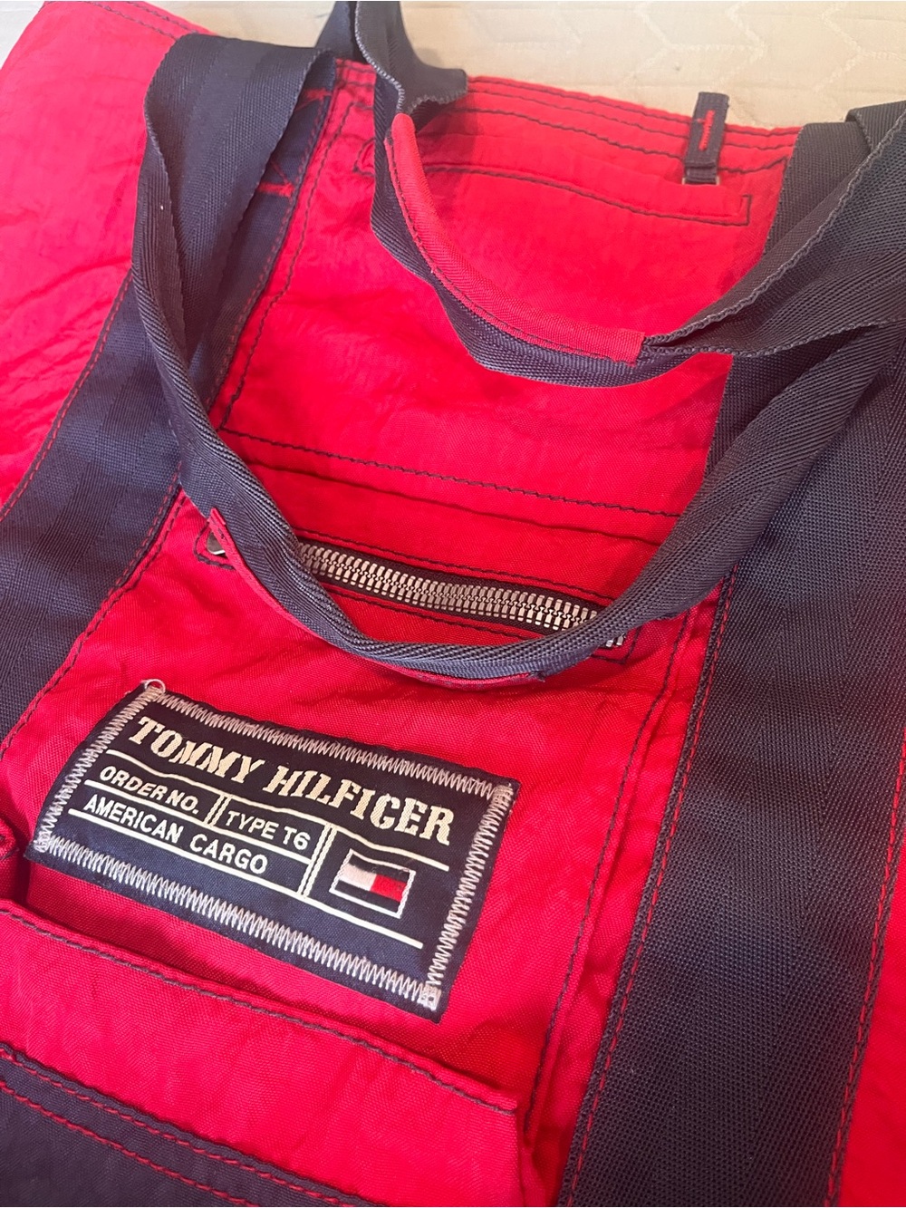 ‼️Tommy Hilfiger Red Blue Canvas Tote Bag‼️